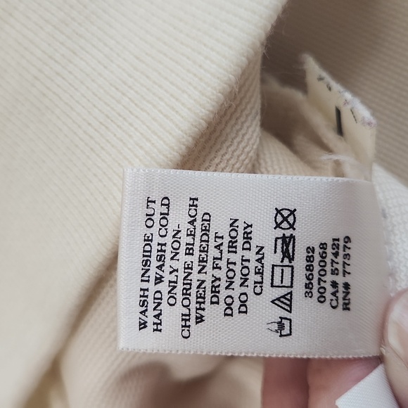 Ann Taylor Sweatshirt x Sweater Ivory Colored Cracked Ice Textured. Size LP - Picture 10 of 12